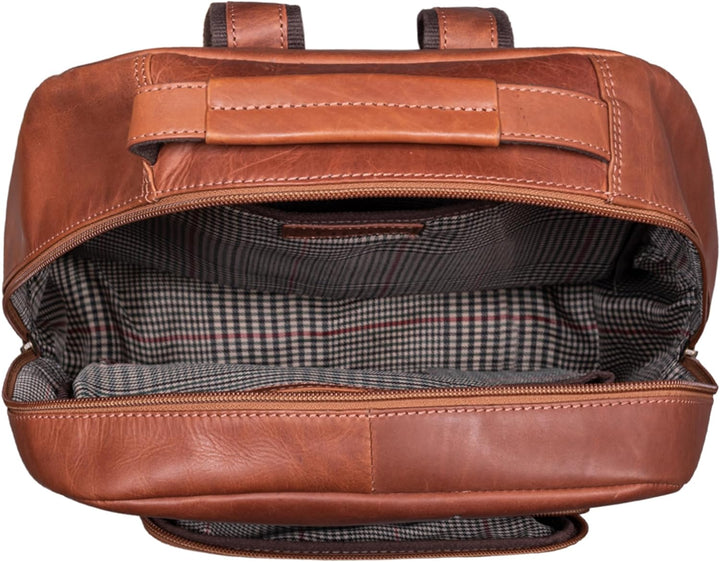 STILORD 'Glover' Business Lederrucksack für 15,6 Zoll Laptop Rucksack für Damen und Herren DIN A4 Of