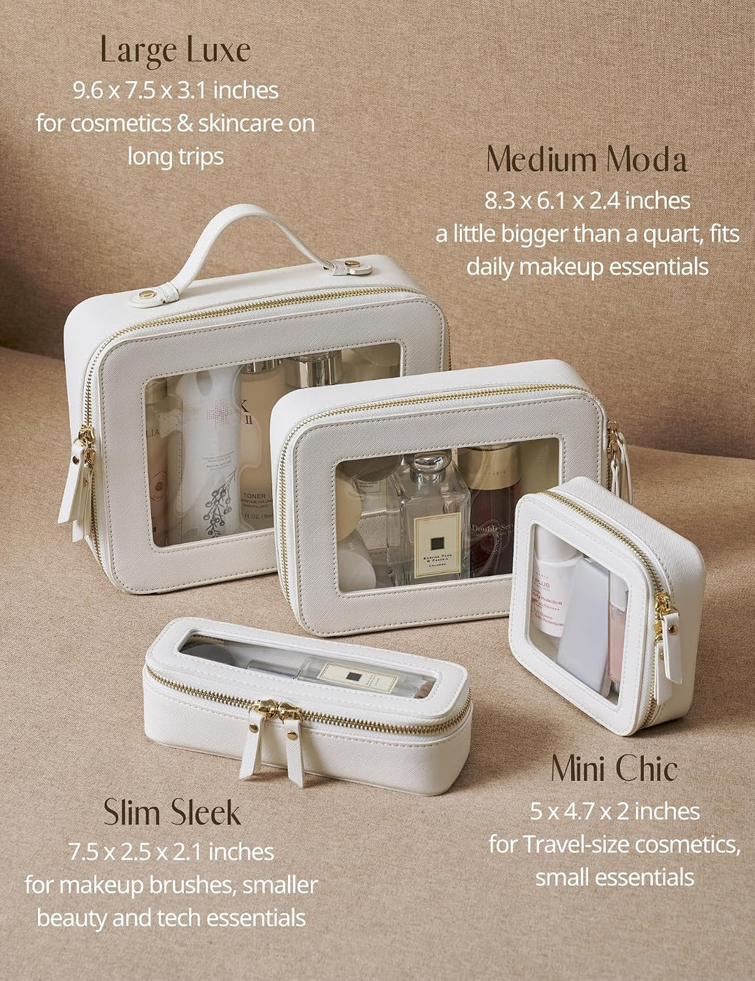 Popvibe Transparente Make-up-Tasche, Kulturbeutel, Reise-Kosmetiktasche mit Reissverschluss, tragbar