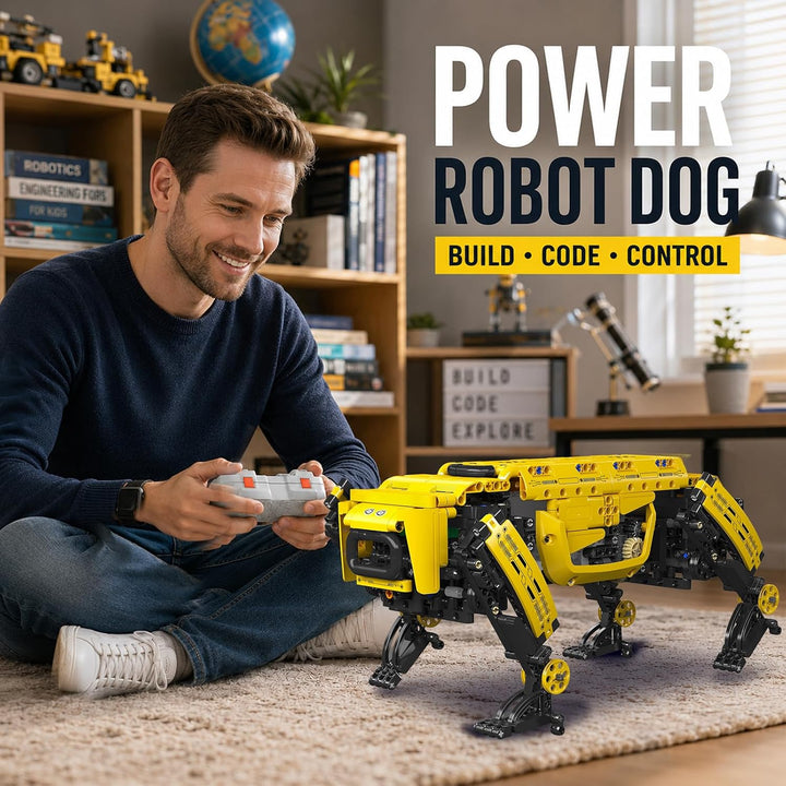 Mould King 15066 Technik Mechanischer Hund Bausteine, APP Fernbedienung Robot Dog Bausätze Spielzeug