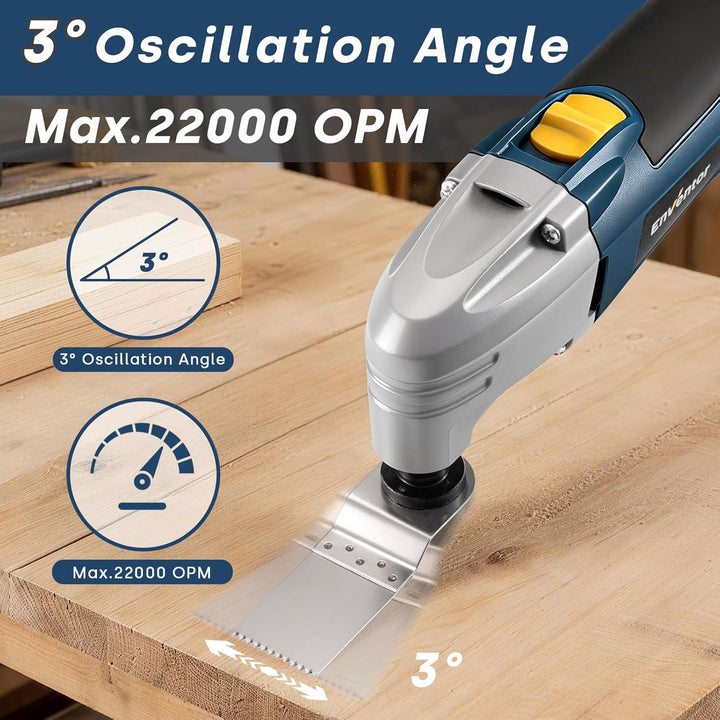 Enventor 200W Oszillationswerkzeug, 22000RPM, 3° Oszillationswinkel, Oszillierendes Multifunktionswe