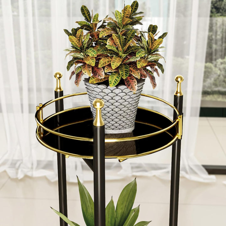 [en.casa] Blumenständer Oulainen Pflanzenständer mit 2 Ablagen Blumentöpfe Regal Pflanzenregal Blume