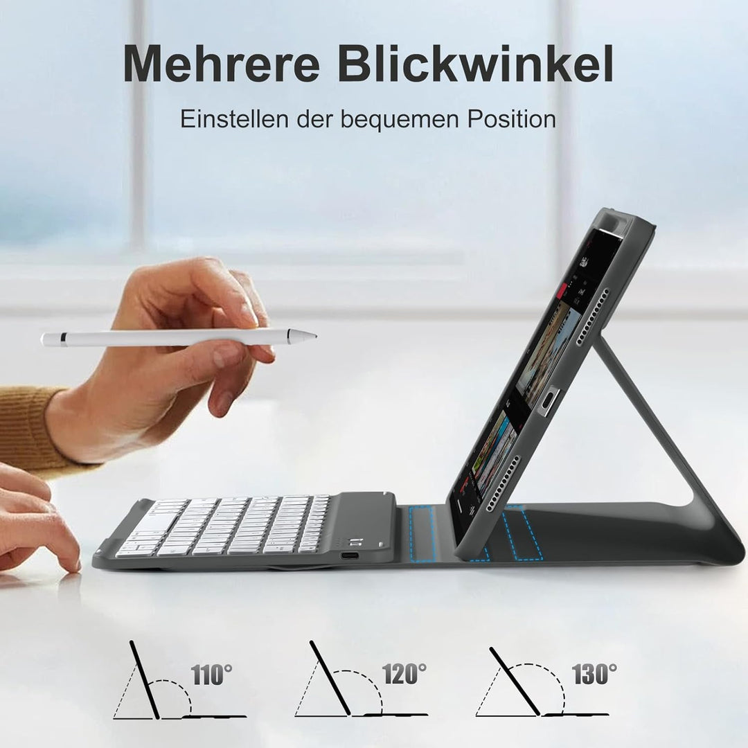 Hülle mit Tastatur für iPad Air 11 Zoll M3 2025 M2 2024/Air 5 Generation 2022 4. 2020 10,9 Zoll, Mag