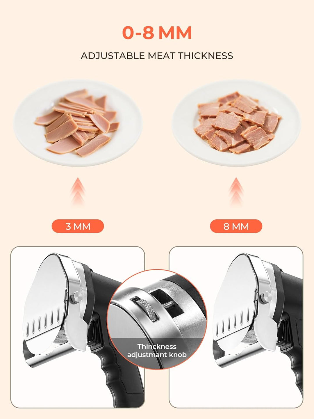FOHERE Dönermesser Elektrisch Elektrisches Schawarma-Messer, 80W Türkisches Kebab-Messer, Kommerziel