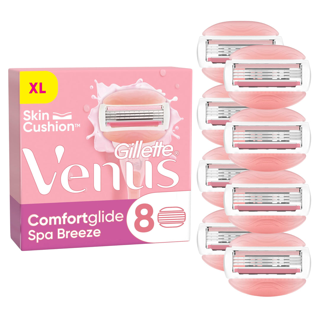 Gillette Venus Comfortglide Spa Breeze Rasierklingen Damen, 8 Ersatzklingen für Damenrasierer