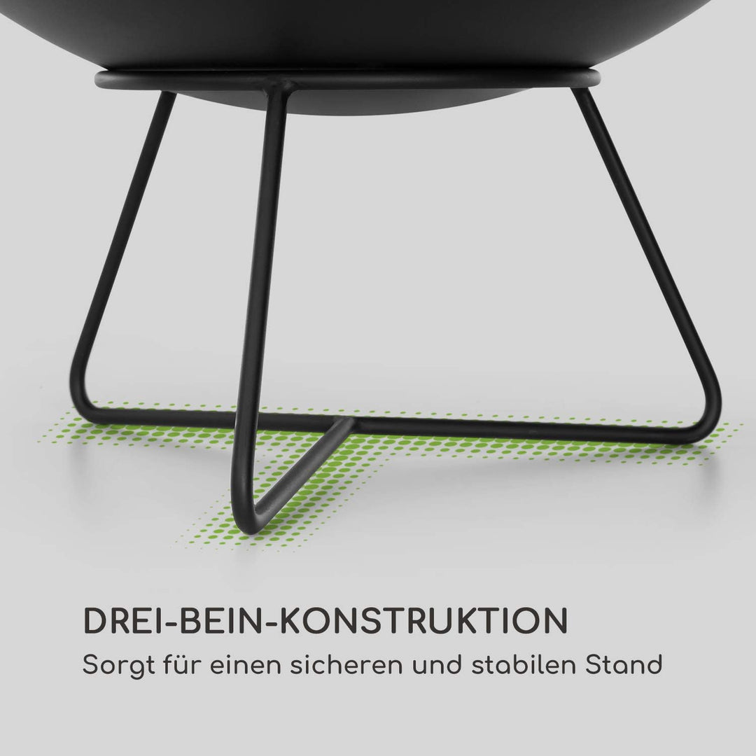 Blumfeldt Orbit - 3-in-1 Stahl-Feuerschale: Feuerstelle, Grill und Gartentisch in einem, Ø 60 cm, 4-