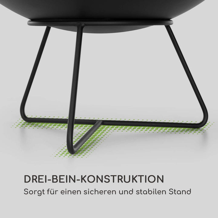 Blumfeldt Orbit - 3-in-1 Stahl-Feuerschale: Feuerstelle, Grill und Gartentisch in einem, Ø 60 cm, 4-