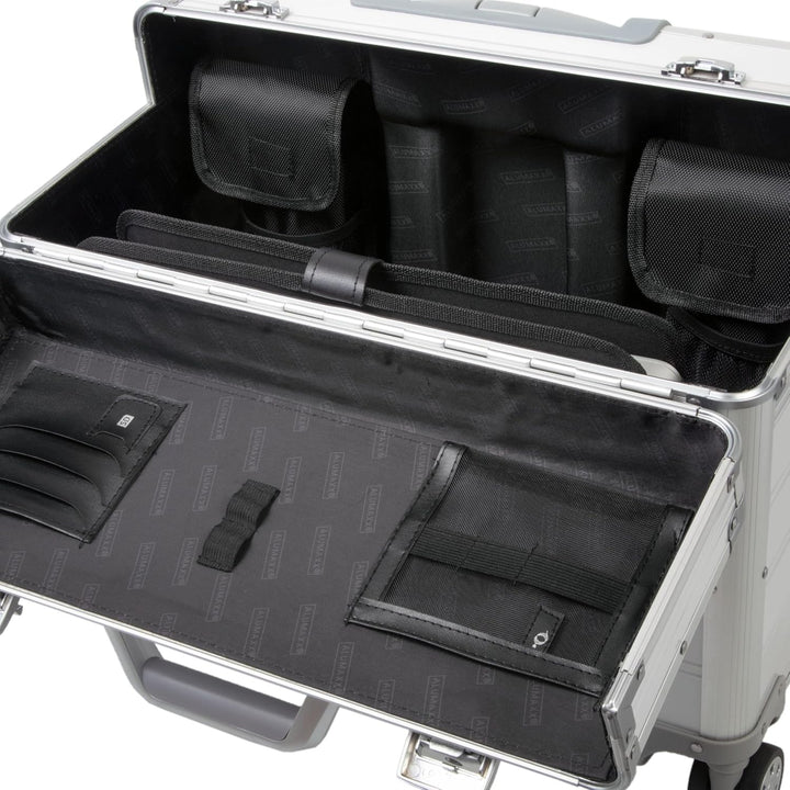Alumaxx Pilotenkoffer Pandora aus Aluminium, Circa 36 x 47 x 25 cm, Vier 360 Rollen, 47 cm, 36 L, Si