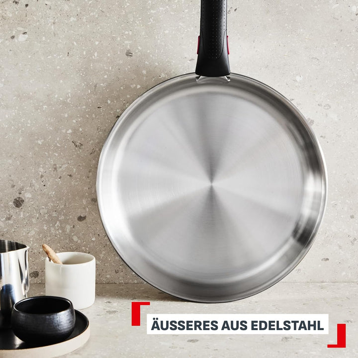 Tefal Ingenio Comfort Max 4-tlg. Pfannen-Set, extrastarker Boden, unversiegelt, platzsparend, Thermo