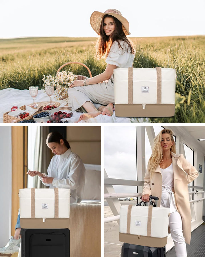 LOVEVOOK Reisetasche Damen, Wasserdicht Weekender Travel Bag mit Schuhfach, Duffle Bag Kliniktasche