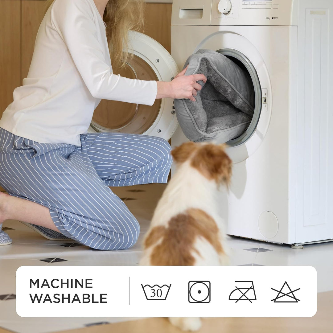 BEDSURE Katzenbett waschbar Katzen Bettchen - 51x41cm Katzenkorb Indoor mit Rutschfester Basis, quad