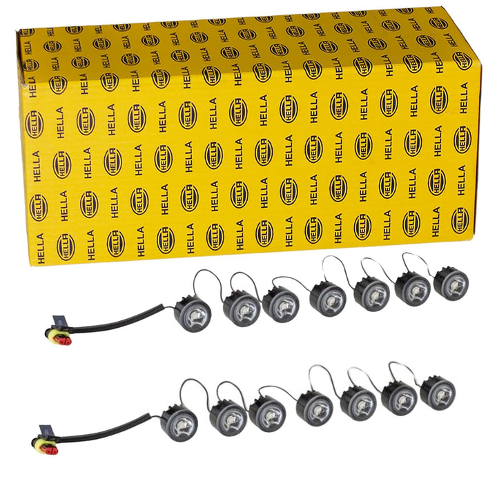 HELLA - LED-Tagfahrleuchtensatz - LEDayFlex - 24/12V - rund - Einbau - Lichtscheibenfarbe: glasklar