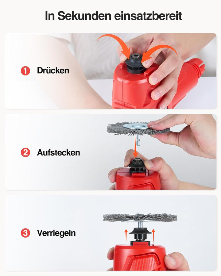 Ersatzbürsten für TaskStar Fugenreiniger, 4-teilig Unkrautbürste inkl. 3x Stahldrahtbürste & 1x Nylo