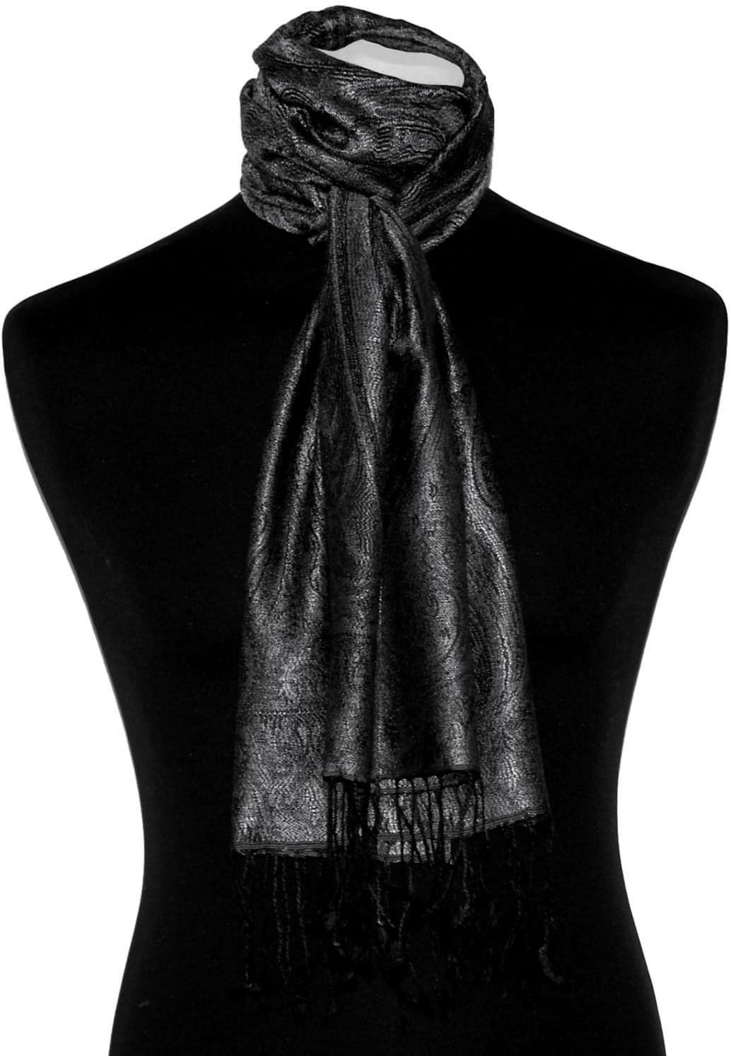 Lorenzo Cana - Seidenschal Schal 100% Seide jacquard gewebt harmonische Farben mit Fransen 35 x 160