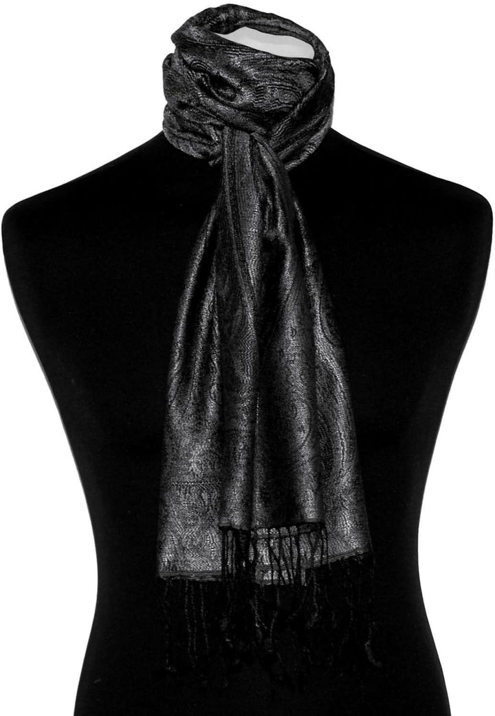Lorenzo Cana - Seidenschal Schal 100% Seide jacquard gewebt harmonische Farben mit Fransen 35 x 160