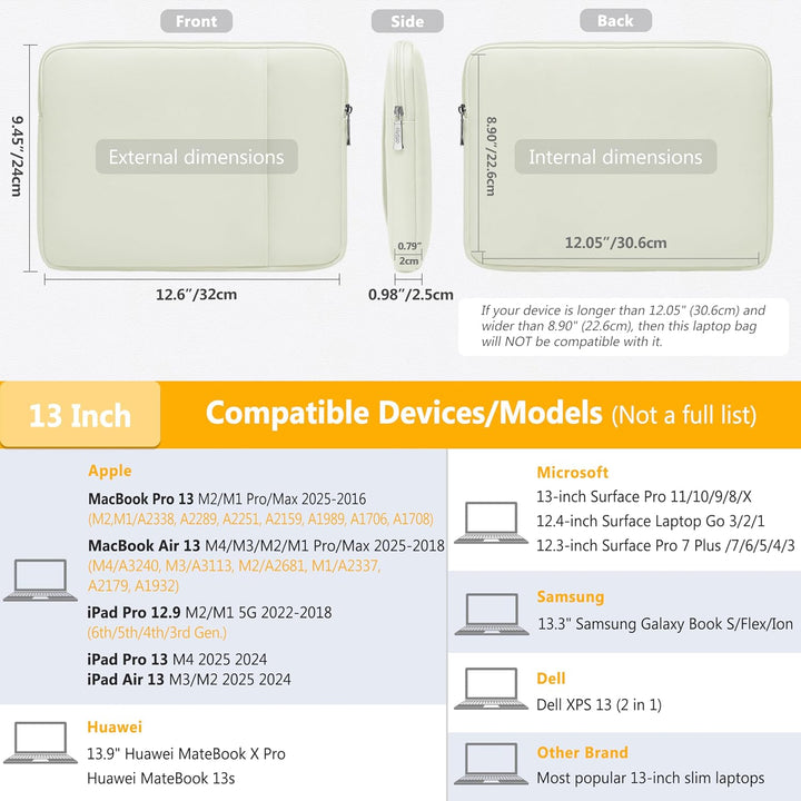 HYZUO 13 Zoll Laptop Tasche Set für MacBook Air 13 M4/M3/M2/M1 2025-2018, MacBook Pro 13 M2/M1 2025-