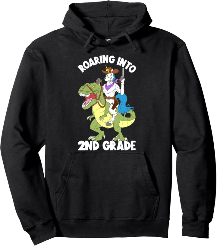 Lustiges Einhorn-Dinosaurier der 2. Klasse, zum Schulanfang Pullover Hoodie