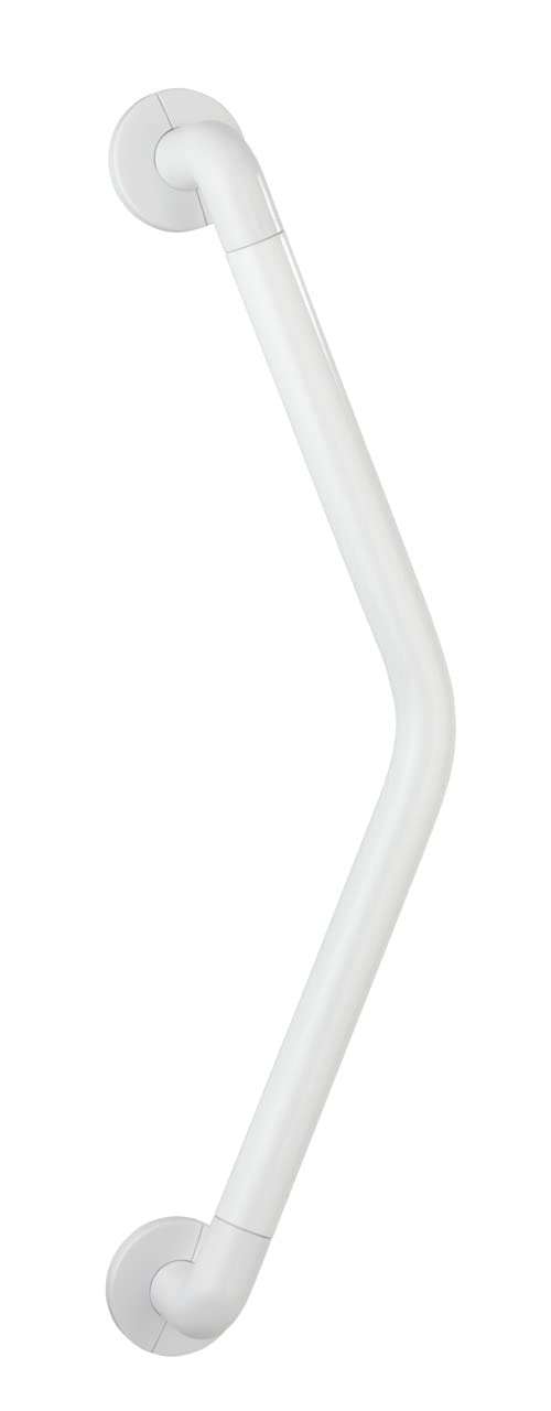WENKO Wandhaltegriff Secura 37 x 37 cm Weiss - Bad-Sicherheitsgriff für Badewanne oder WC mit 135°-W