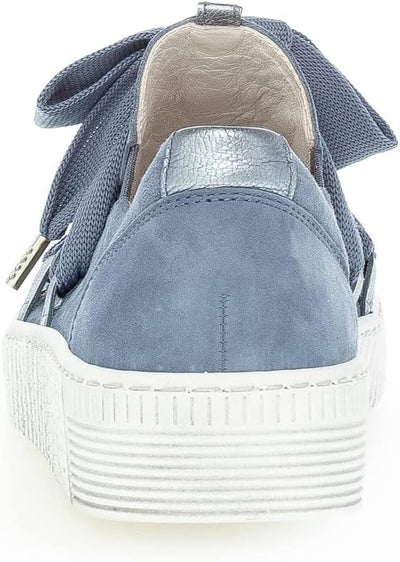 Gabor Damen Low-Top Sneaker, Frauen Halbschuhe,Wechselfussbett,Best Fitting 35 EU Blau Nautic Weiss,