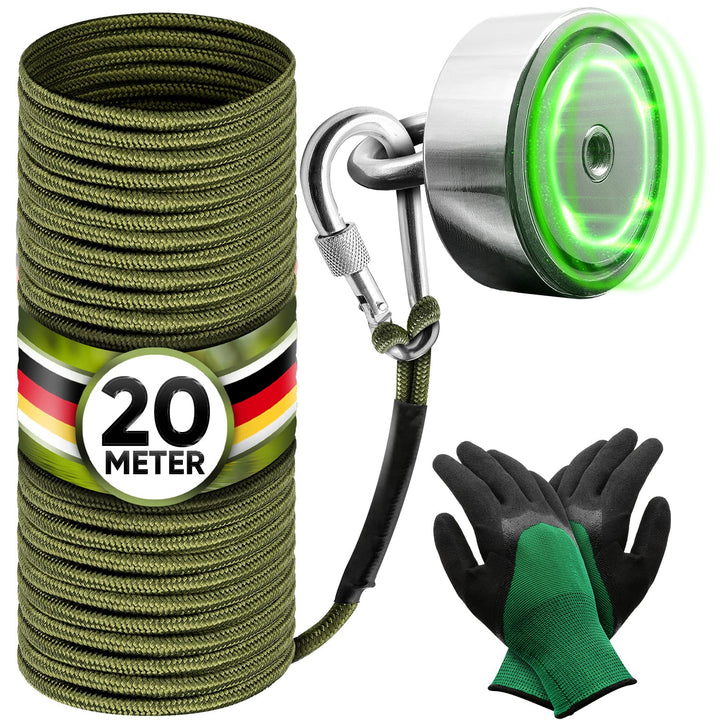 Jungle Monkey Premium Magnetangel Set - 200KG Zugkraft DEKRA geprüft - Magnetfischen Komplettset ink
