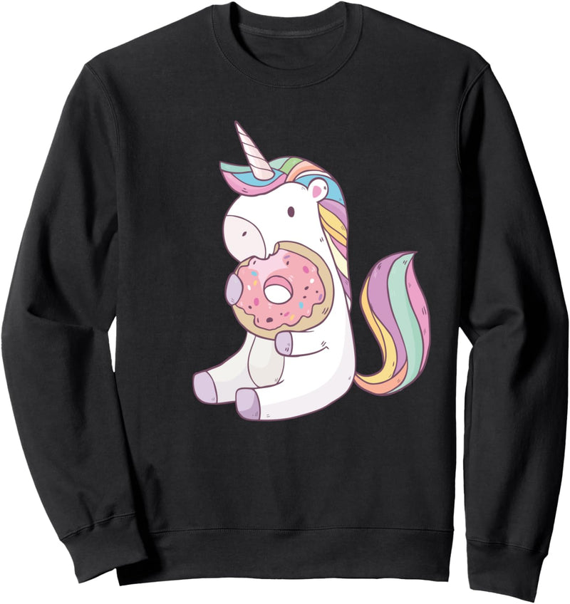 Lustiges Einhorn mit Donut | Unicorn | Regenbogen Geschenk Sweatshirt