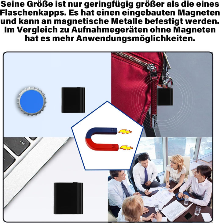 64G Diktiergerät Mini,Aufnahmegerät Spionage,Spion abhörgerät,Spion digital Voice Recorder