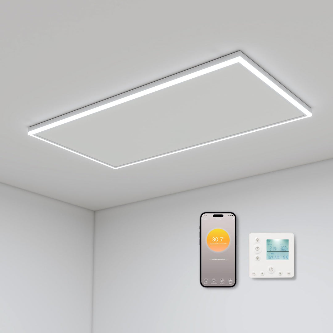 Deckenheizung Infrarot 840 Watt, Infrarotheizung Deckenmontage mit LED Beleuchtung, Infrarotheizung