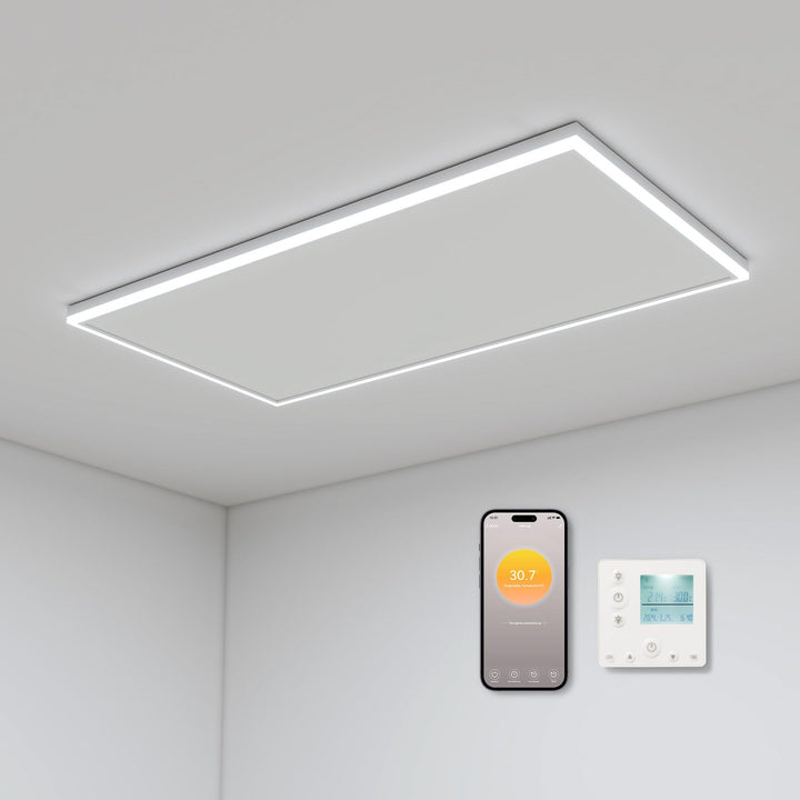 Deckenheizung Infrarot 840 Watt, Infrarotheizung Deckenmontage mit LED Beleuchtung, Infrarotheizung
