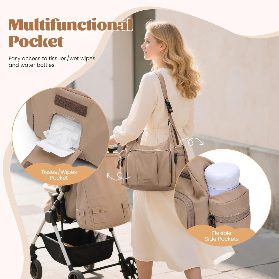 GOLF QUALITY Puffer Wickeltasche, 14 l, grosse Kapazität, Reise-Wickeltasche, Crossbody-Krankenhaus-