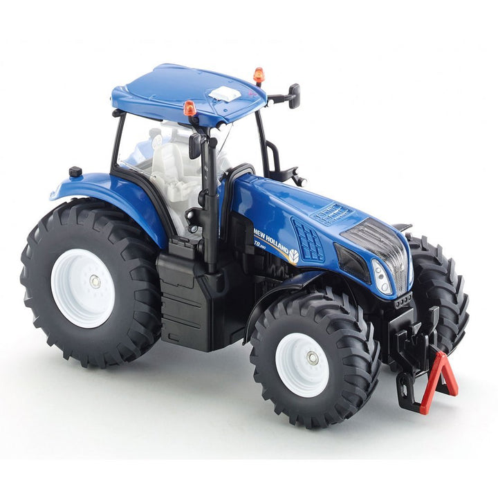 siku 3273, New Holland T8.390 Traktor, 1:32, Metall/Kunststoff, Blau, Achsschenkellenkung und Kupplu