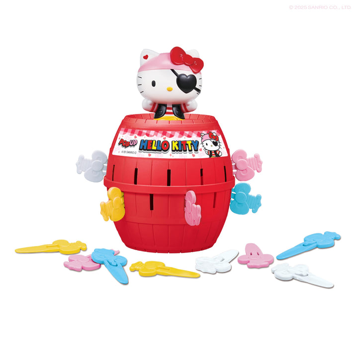 TOMY Pop Up Hello Kitty Spiel, Kinder-Actionspiel mit Schleifen, Überraschungs-Steckspiel, Lustiges