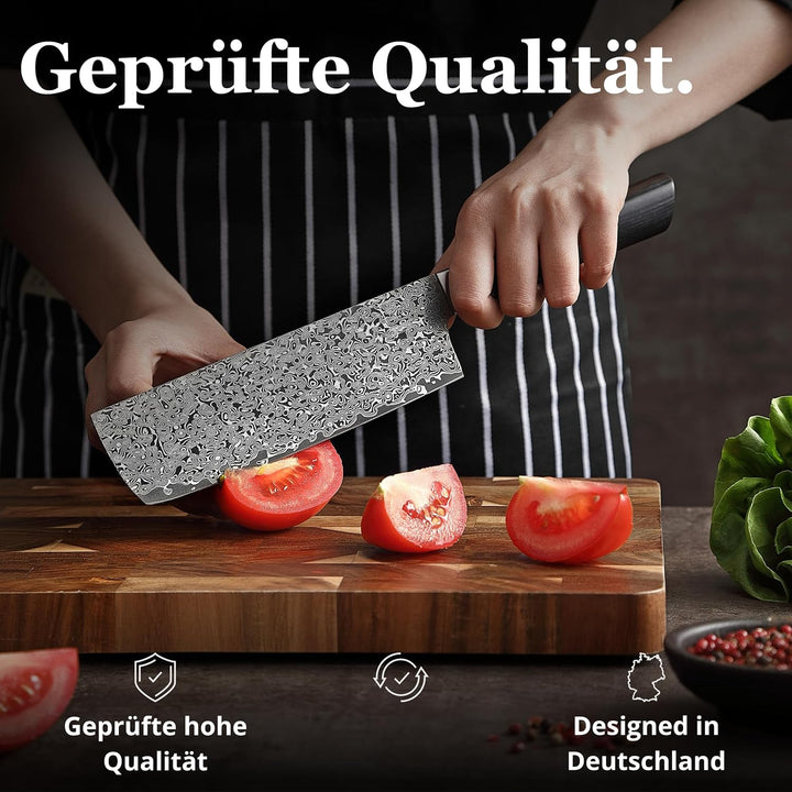 zayiko Black Edition Damastmesser Nakiri Messer 18,50 cm Klinge extrem scharf aus 67 Lagen I Damast