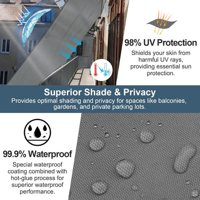 COOL AREA Sonnensegel Wasserdicht Rechteckig 3x4m Sonnenschutz UV Schutz Windschutz,Geeignet für Aus
