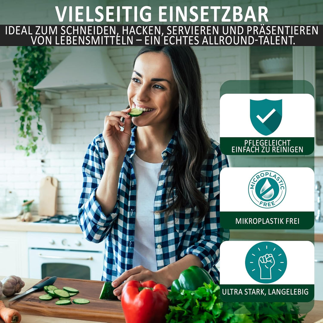 EndlessFresh Schneidebrett Holz - Premium cutting board wood - 39x25cm gross - Holzbrett Küche Akazi