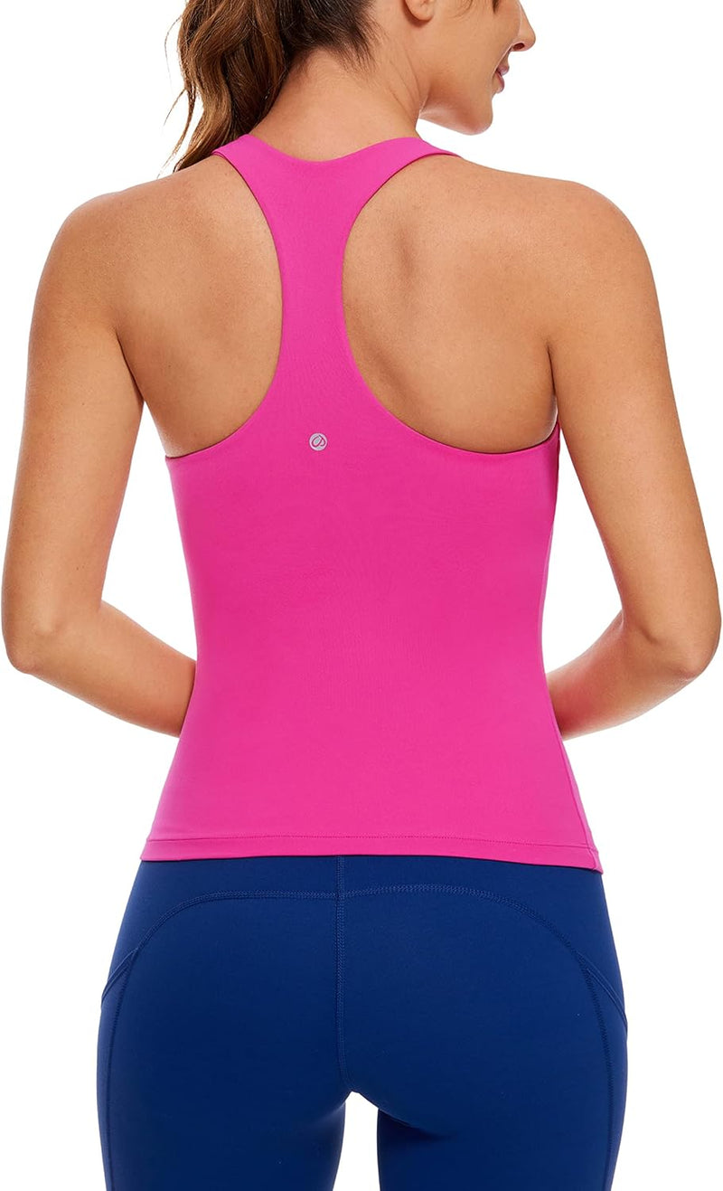 CRZ YOGA Damen Butterluxe Tank Tops Racerback Sport Top Yoga Fitness Oberteil Tanktops mit Integrier