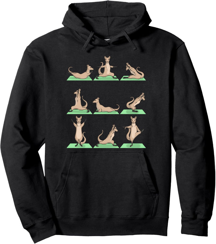Kangaroo Yoga Pose Zen Cute Workout Exercise Yogi Funny Pullover Hoodie