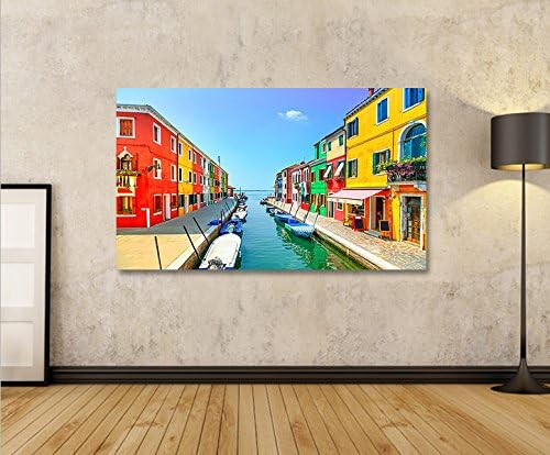 islandburner Bild Bilder auf Leinwand Burano Kanal Venedig 1p XXL Poster Leinwandbild Wandbild Dekoa