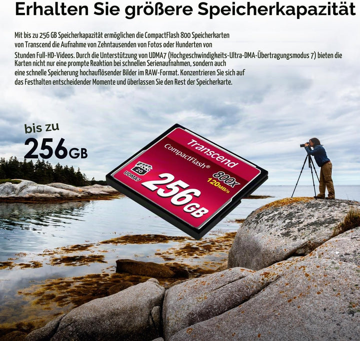 Transcend 32 GB CompactFlash 800 Speicherkarte TS32GCF800 32GB CF800x, 32GB CF800x