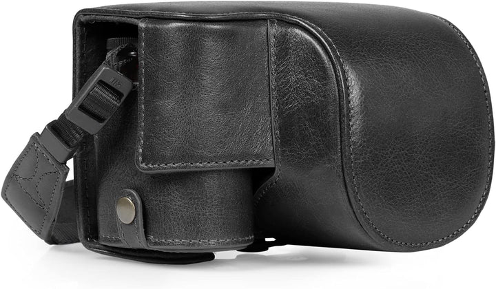 MegaGear Ever Ready Kameratasche aus echtem Leder, kompatibel mit Nikon Z30 (Schwarz), Schwarz