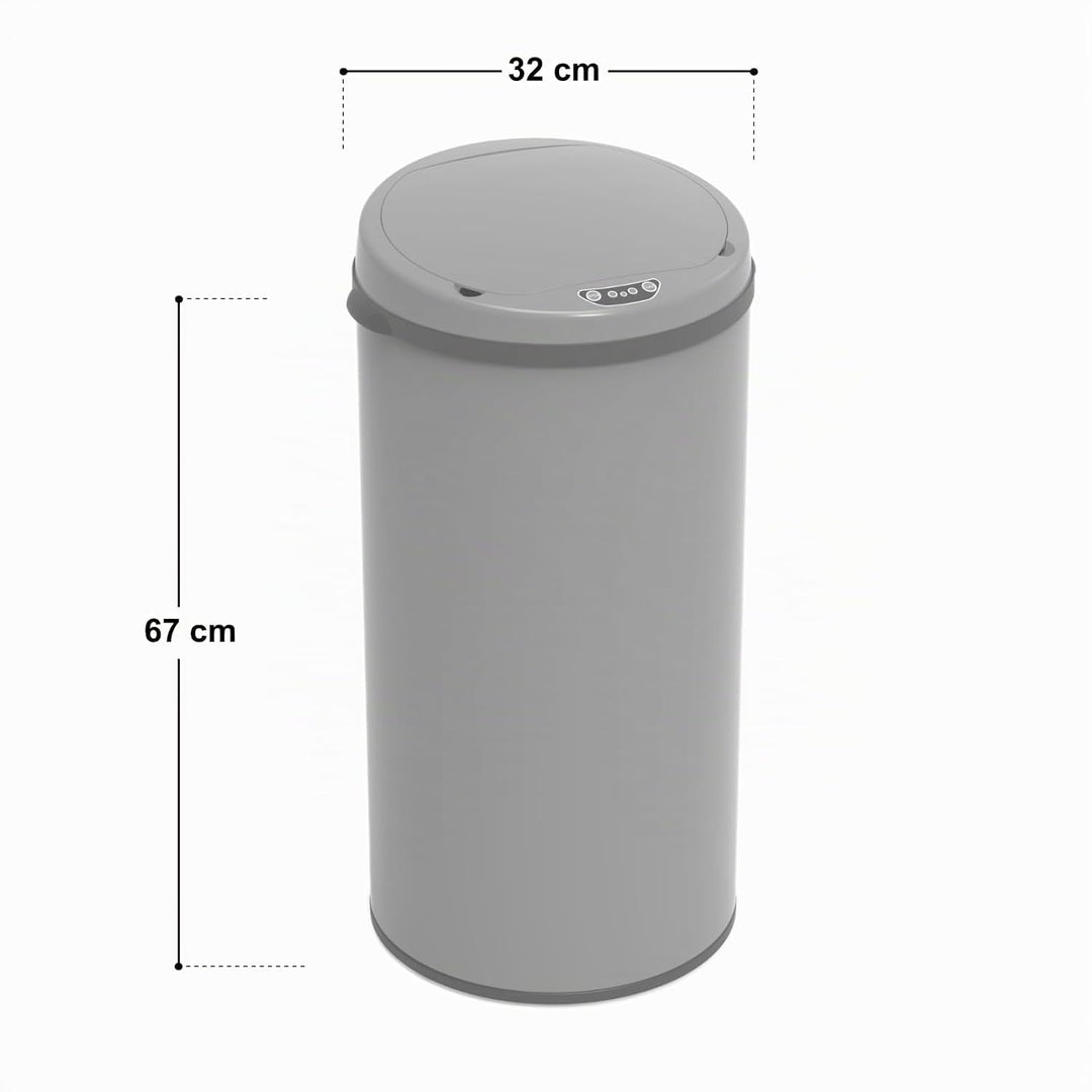 SVITA Sensor-Mülleimer 42L Stahl mit Sensor Elektrischer Abfalleimer Küche Automatik Mülleimer Grau
