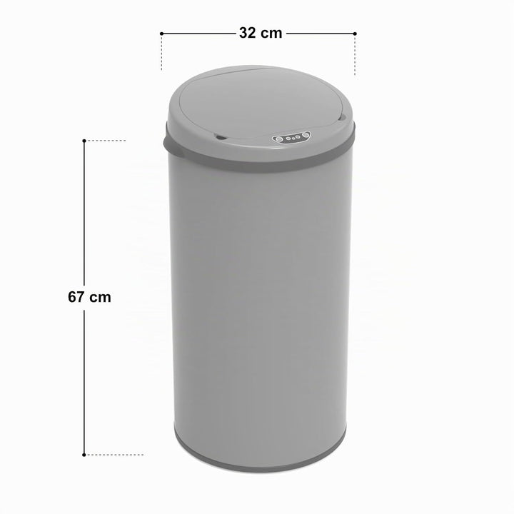 SVITA Sensor-Mülleimer 42L Stahl mit Sensor Elektrischer Abfalleimer Küche Automatik Mülleimer Grau