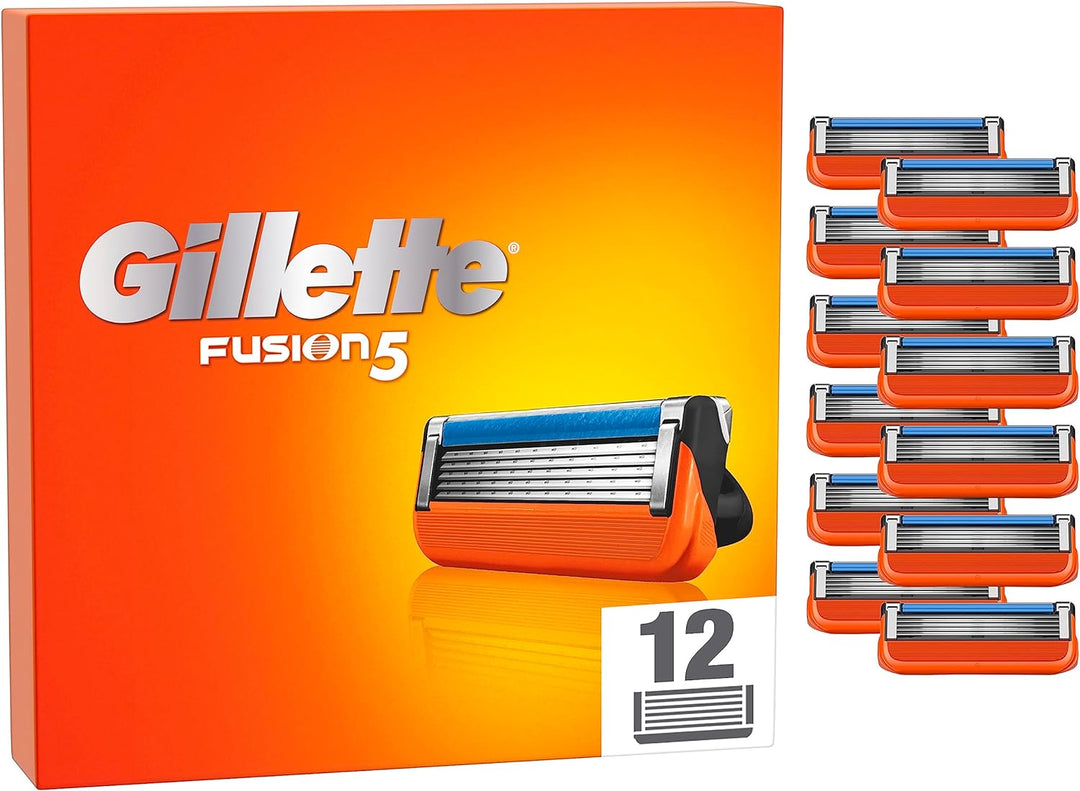 Gillette Fusion 5 Power Bartklingen, 12 Ersatzteile mit 5 Klingen, unerschöpfliche Zartheit, Schmier