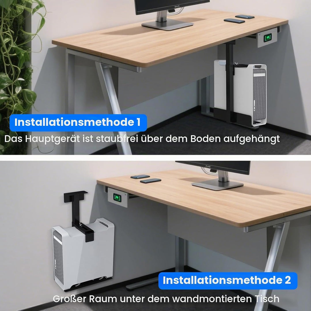 PC Halterung Unter Tisch – Robuster Höhenverstellbarer Computergehäuse Halter – Platzsparend für Gam