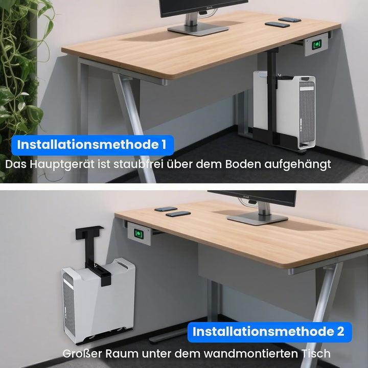 PC Halterung Unter Tisch – Robuster Höhenverstellbarer Computergehäuse Halter – Platzsparend für Gam