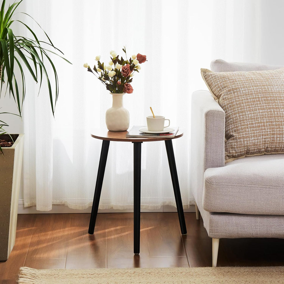 APICIZON Beistelltisch Rund Holz Couchtisch klein Wohnzimmer Schlafzimmer Tisch Beistelltische,mit B
