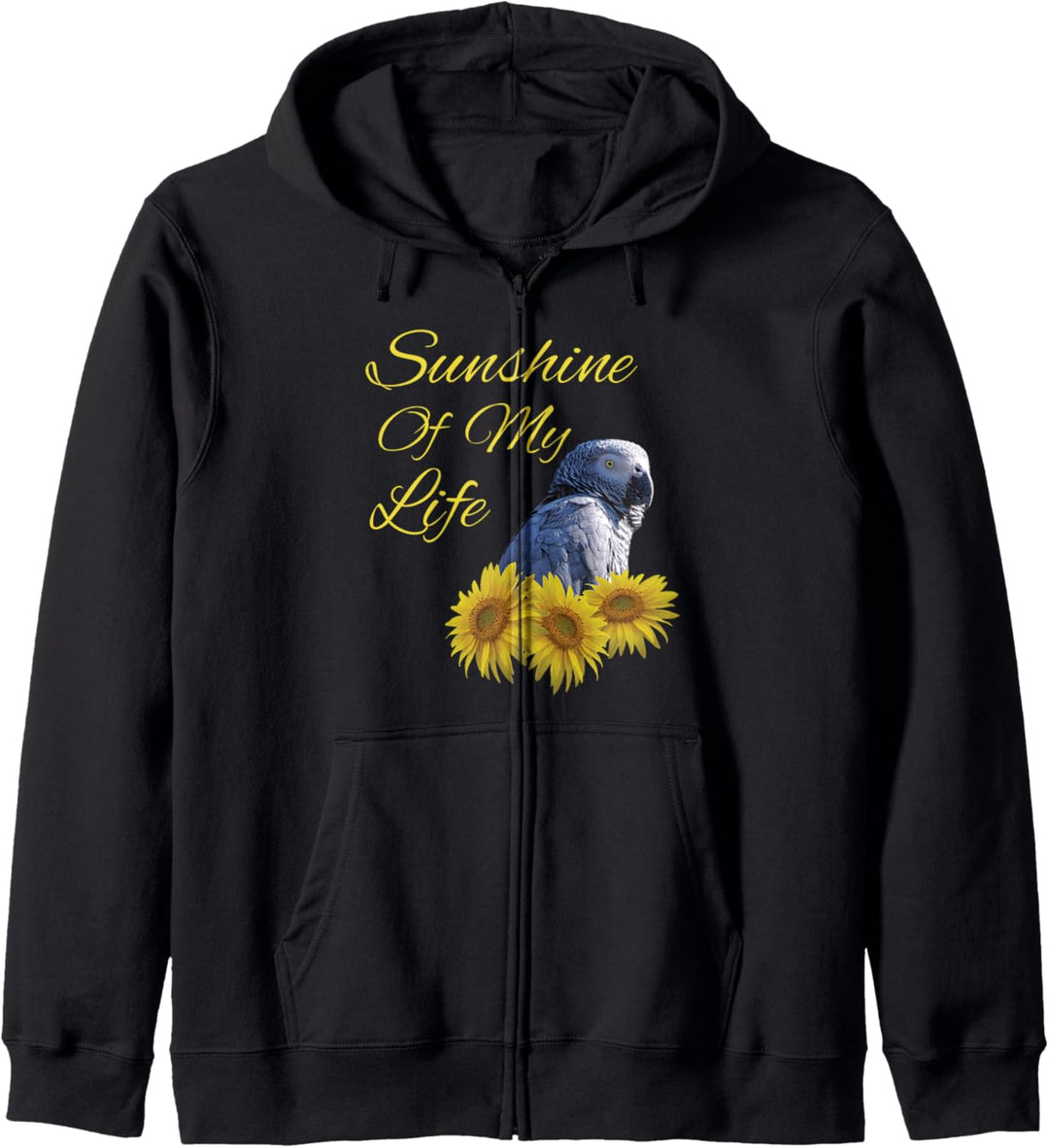 Kongo African Grey Papagei Sonnenblume Sonnenblume Kapuzenjacke