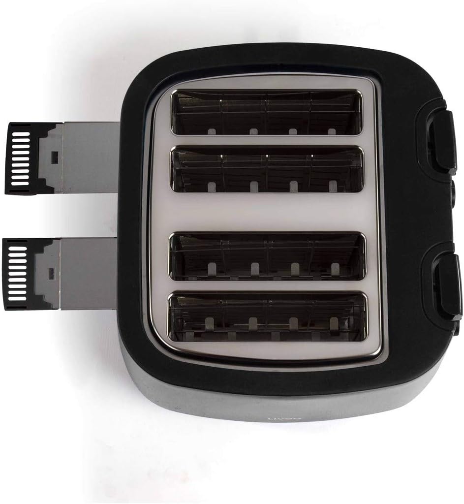 Livoo - Toaster mit 4 Schlitzen DOD167N Schwarz, Schwarz