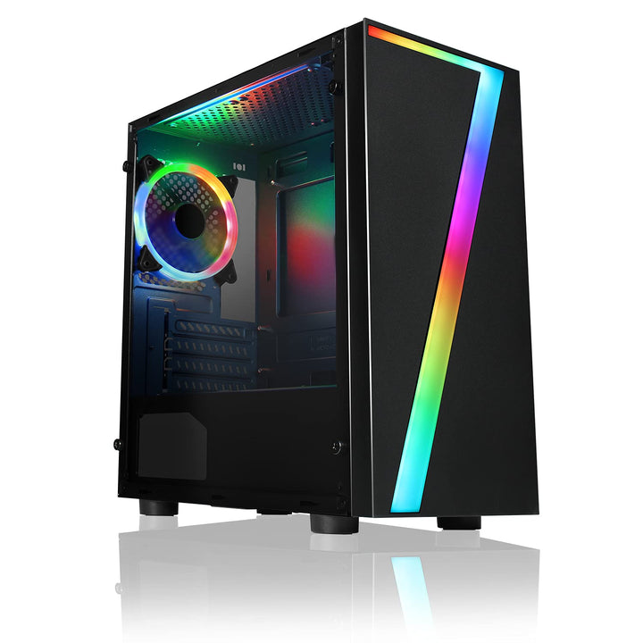 CiT Seven MATX RGB PC Gaming-Gehäuse, Micro-ATX und Mini-ITX-Unterstützung | Schwarz