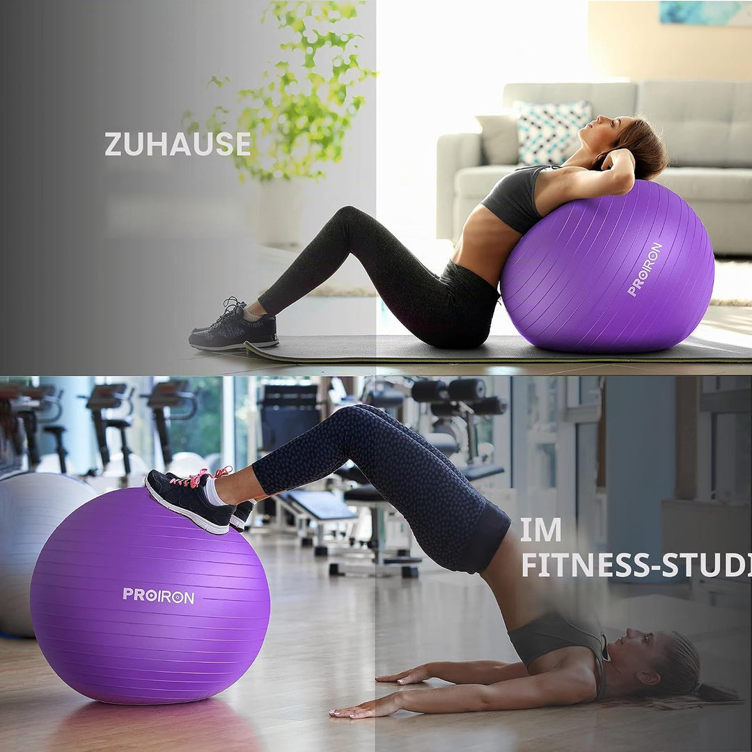 PROIRON Gymnastikball Pezziball Sitzball Trainingsball Fitnessball &amp; Balance für Core-Training mit P