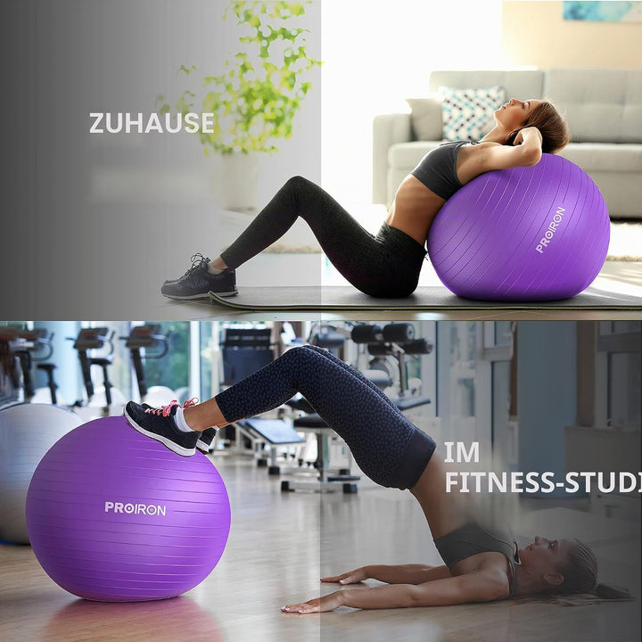 PROIRON Gymnastikball Pezziball Sitzball Trainingsball Fitnessball &amp; Balance für Core-Training mit P