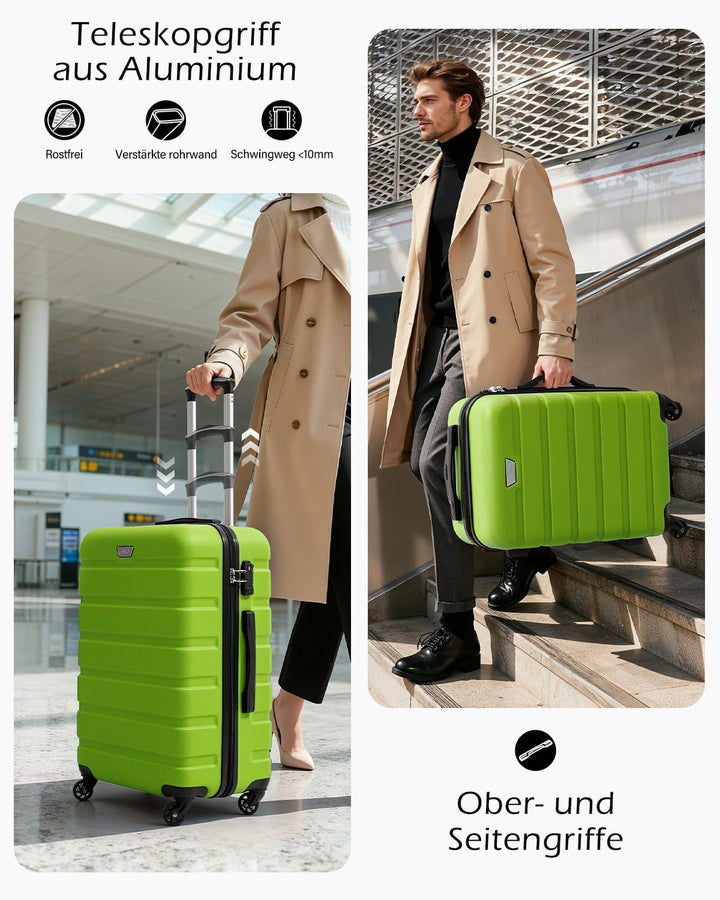 COOLIFE Hartschalen-Koffer Trolley Rollkoffer Reisekoffer ardschale Boardcase Handgepäck mit TSA-Sch